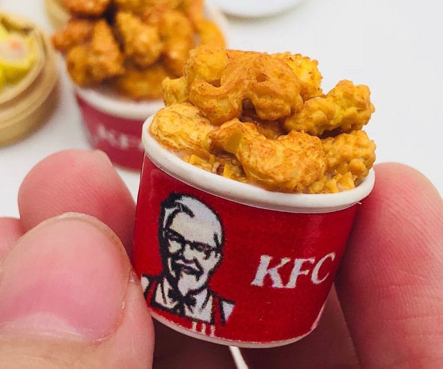 Miniature Fried Chicken KFC in bucket