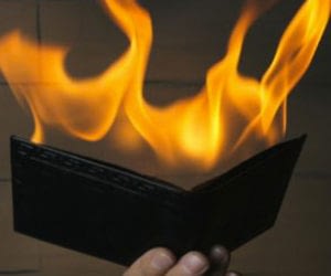 Flaming Wallet Magic Trick