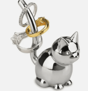 Adorable Chrome Cat Ring Holder